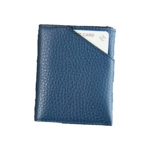 Portatessere in Pelle Blu