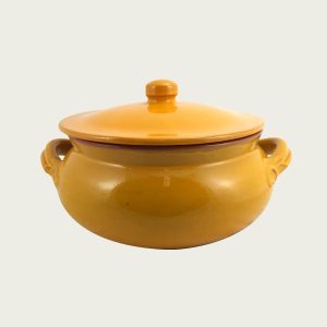 Umidiera Bombata In Terracotta Con Coperchio