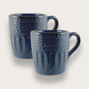 Set 2 Tazze Mug Cm 9 H 10 Vintage Blu