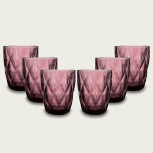 Set 6 Tumbler In Vetro Melody Porpora