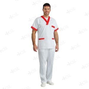 Casacca unisex scollo a V profilo rosso
