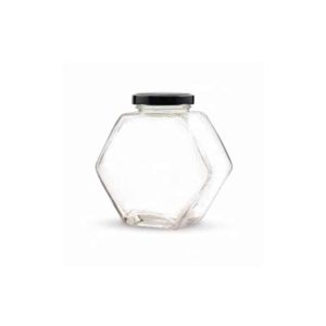 Vaso 250g (180ml) modello esagonale con capsula nera 12pz