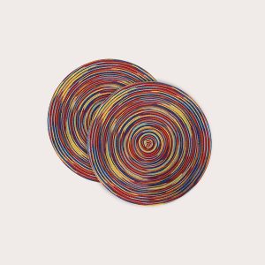 Coppia di Tovagliette Sottopiatto Spirale Rosso