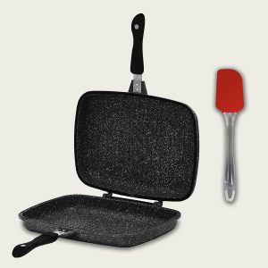 Bistecchiera Fornetto Multiuso Cm 36×24.5×7.5 In Alluminio Pressofuso Vulcania Con Spatola In Silicone