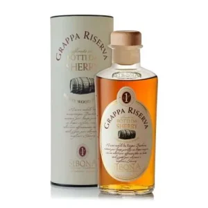 Grappa Riserva in botti da Sherry Distilleria Sibona – Formato 50 Cl Confezione con Astuccio